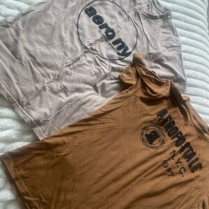 Aeropostale Men’s Short Sleeve Tees in Beige and Rust Brown